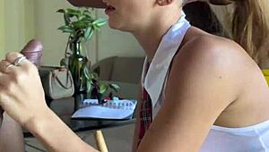 Intriguing homework help turns into cousin licking and flashing with brazilian aluna