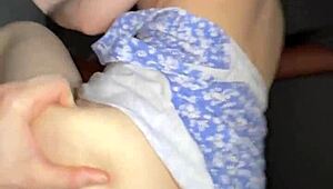 Fucked Busty Sexy Blonde in a Car and Came on Her Face in Public!