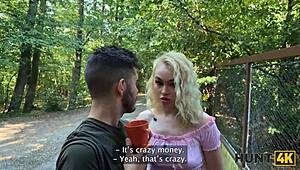 hunt4k blonde tricked her bf into cuckold for outdoor amateur banging. it was wild in nature.