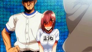 this brunette gets gangbanged by the group