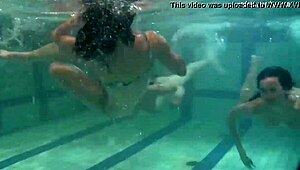 Ivetta, Katka, and Barbara in hot underwater lesbian scene.