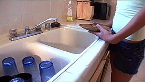 Slutty Brunette in Heels Gets Fingered and Fucked Doggy-Style in Tight Asshole