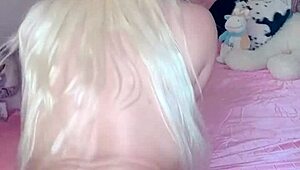 blonde with huge tits twerks oiled massive buttocks
