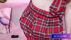 omg, sexy pregnant milf in sailor outfit plays with toys! 😍