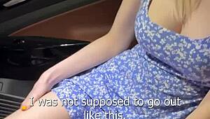 Fucked Busty Sexy Blonde in a Car and Came on Her Face in Public!