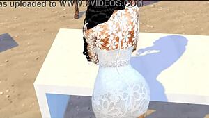 outdoor public anal with summer walker, her big ebony ass getting fucked by big black cock.