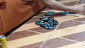 I Sucked the Guy Doing Odd Jobs Here. Got So Horny but No Condom!