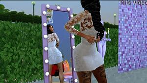 outdoor public anal with summer walker, her big ebony ass getting fucked by big black cock.