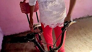 Village girl fucked while riding bicycle, caught by friends nearby
