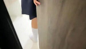 Pervy Stepdad Follows Booty Stepdaughter To Bathroom. He Bangs Her Wet Pussy While She's Vulnerable.