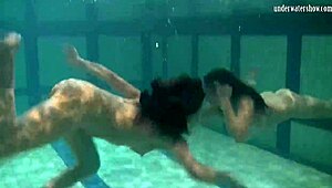 Ivetta, Katka, and Barbara in hot underwater lesbian scene.