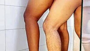 First Time Bathroom Fuck with Roommate in Dorm