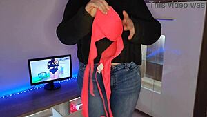 Bikini try-on haul with pawg teen showing fat ass in bath