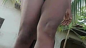 hey, wanna see this crazy chick strip outdoors at her stepdad’s mansion?