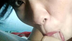 she sucks my cock so skillfully with her pretty mouth, making me cum multiple times in tight pussy creampie