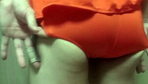 Japanese Girl in Swimsuit Forced to Take Huge Anal Plug