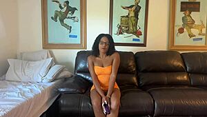 Sascha’s First Interracial Casting with Shaved Petite Action