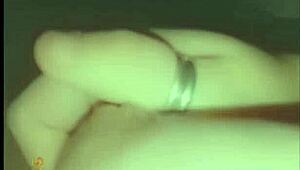 Chubby teen slut from Tinder masturbates her wet pussy solo.