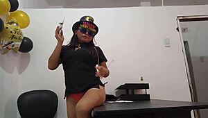 Feeling Aroused In The Office With Butt Plug