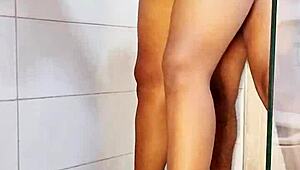 First Time Bathroom Fuck with Roommate in Dorm