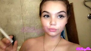 Smoking in bathtub, my big tits slave teen 18+ craves close-up attention. I feel so exposed!