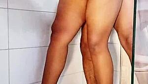 First Time Bathroom Fuck with Roommate in Dorm