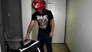 Transsexual In Miniskirt Fucks Uber Delivery Guy