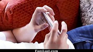 Creepy Brother Catches And Fucks His Horny Step-Sister With Monster Cock