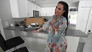 Latina Neighbor Craves Big White Cock Every Single Day