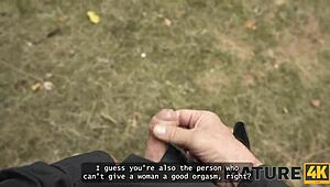 Mature Brunette in Heels Seduces Young 18+ Guy for Public Woods Action