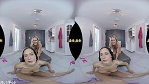Euro lesbians piss and finger each other in this pov reality tease