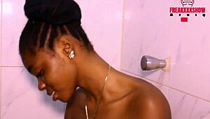 Horny petite teen rides massive cock with passion