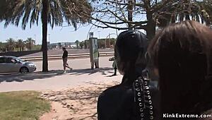 Blonde bound in latex for domination