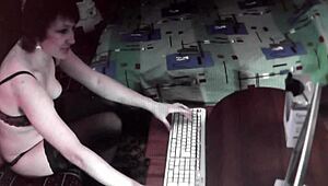 sexy milf teases in erotic lingerie and stockings