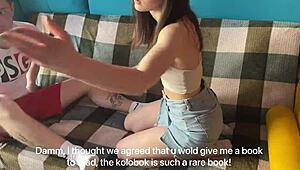 hey, watch this cute 18yo brunette slut with glasses bang her new buddy!