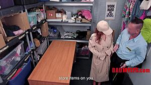 Tiny Redhead Senator Blackmailed Into Rough Sex at Shop