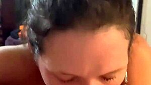 pretty hooker surprises with a huge load on her back after trap house fun