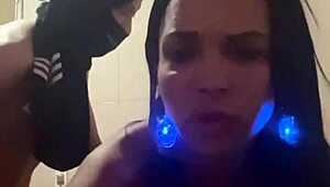 He came to deliver food and stayed for more with the brunette trans