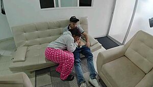 Hey, I saw my hermanastro jerking off and just had to help him out