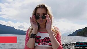 Petite Blonde Milf From Canada Strips Nude Outdoor For Playboy