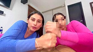 Stepmother and stepdaughter ride monster cocks in hardcore anal action