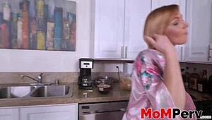 Milf stepmom giving a hot blowjob in pov style, deepthroat, handjob, monster cock