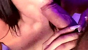 Latina gives oral to neighbor with big cock!