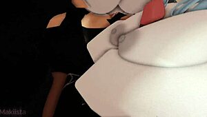 she left her friend outside, then saw the saleswoman riding a big black cock in the store and joined for a wild fuck