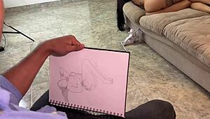 嘿，我忍不住在画哥伦比亚Silvana Lee巨大裸奶时自慰！