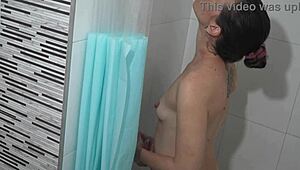 I Slam My Stepmom Hard in the Shower for Intense Action