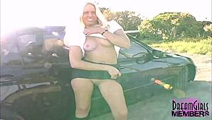 All Natural Blonde Gets Naked At A Local Park