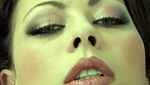 i masturbate in black stocking with fingering and anal, brunette milf style