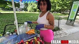 big booty latina leaves job for interracial anal creampie