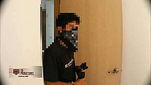 Brithany is surprised at home by a thief who dominates her, full story